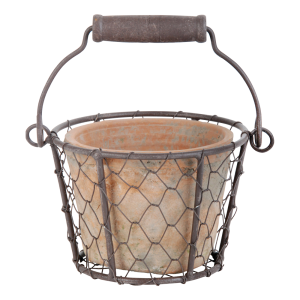 AT Pot in Wire Basket/Handle