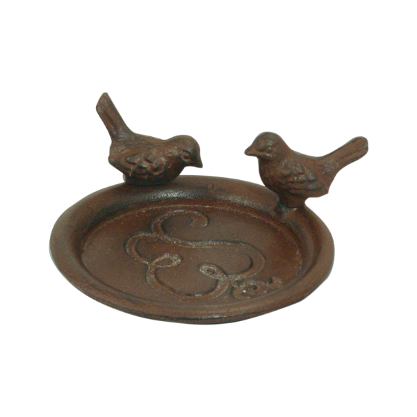 Pot Saucer with birds rust